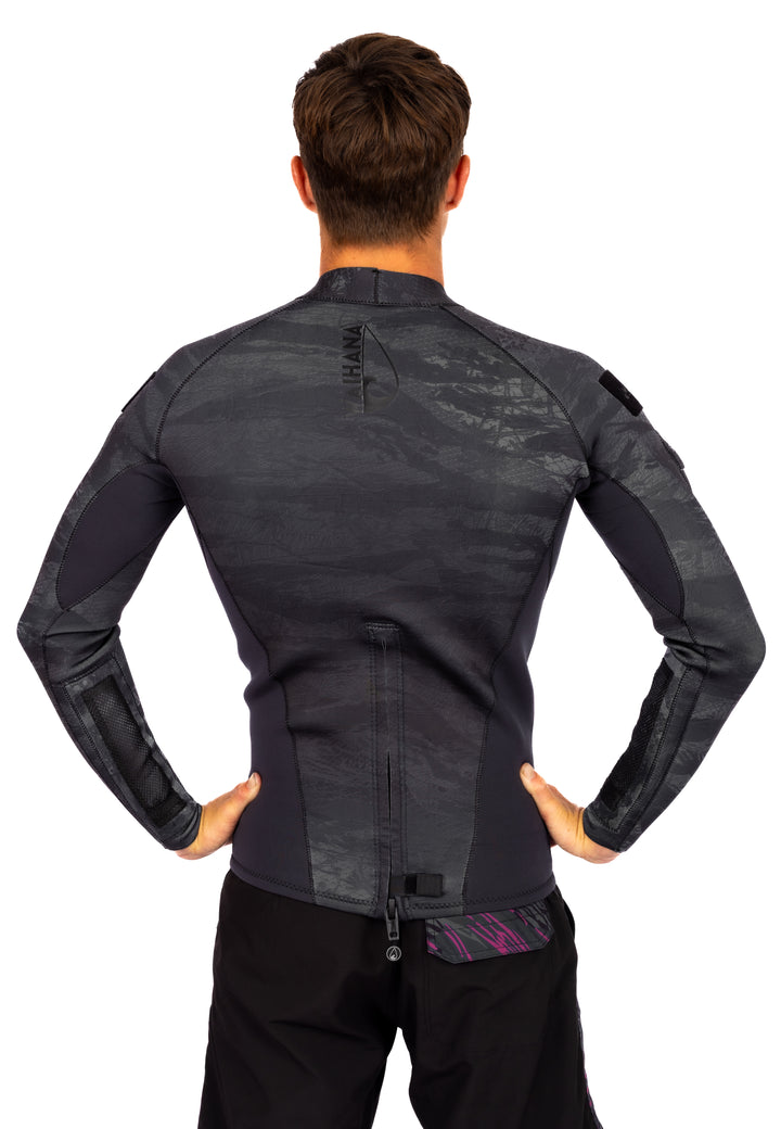 Top de surf Tropicam negro con cremallera trasera para hombre