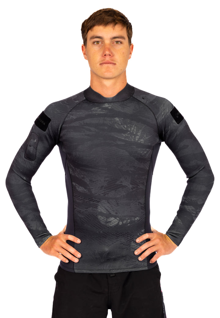 Top de surf Tropicam negro con cremallera trasera para hombre