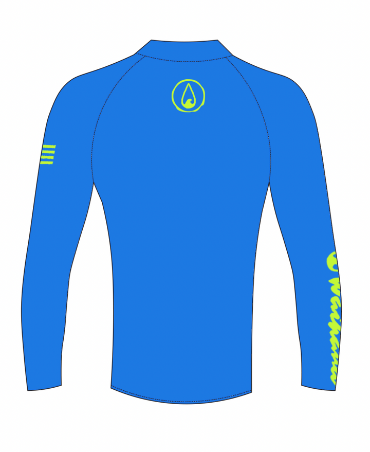 Rashguard de manga larga azul para niños 