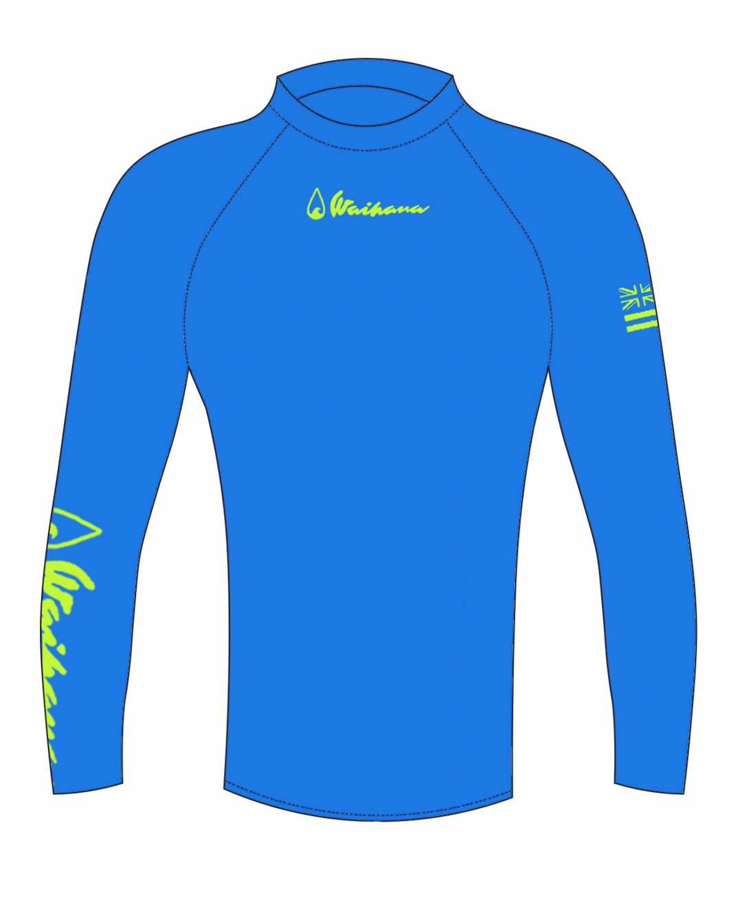 Rashguard de manga larga azul para niños 