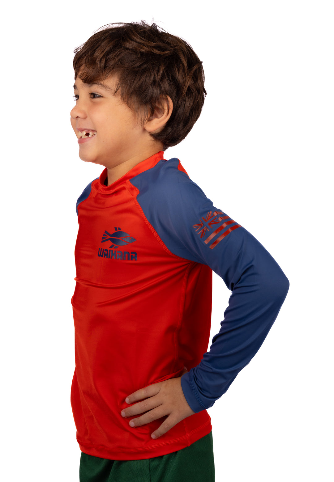 Rashguard de manga larga rojo para niños