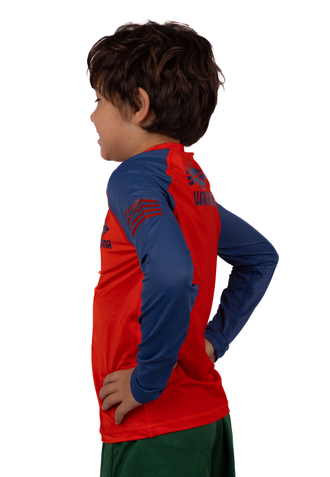 Rashguard de manga larga rojo para niños