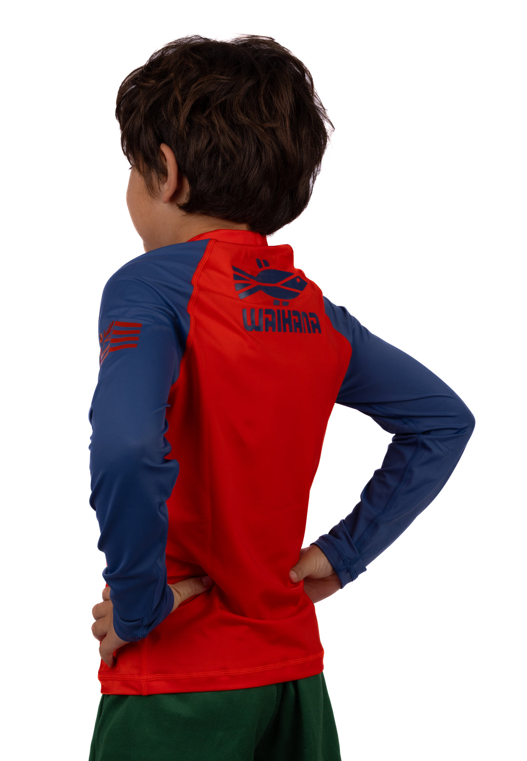 Rashguard de manga larga rojo para niños