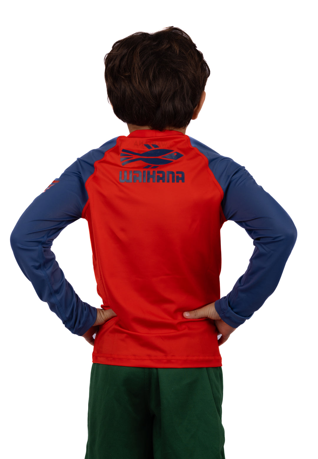 Rashguard de manga larga rojo para niños