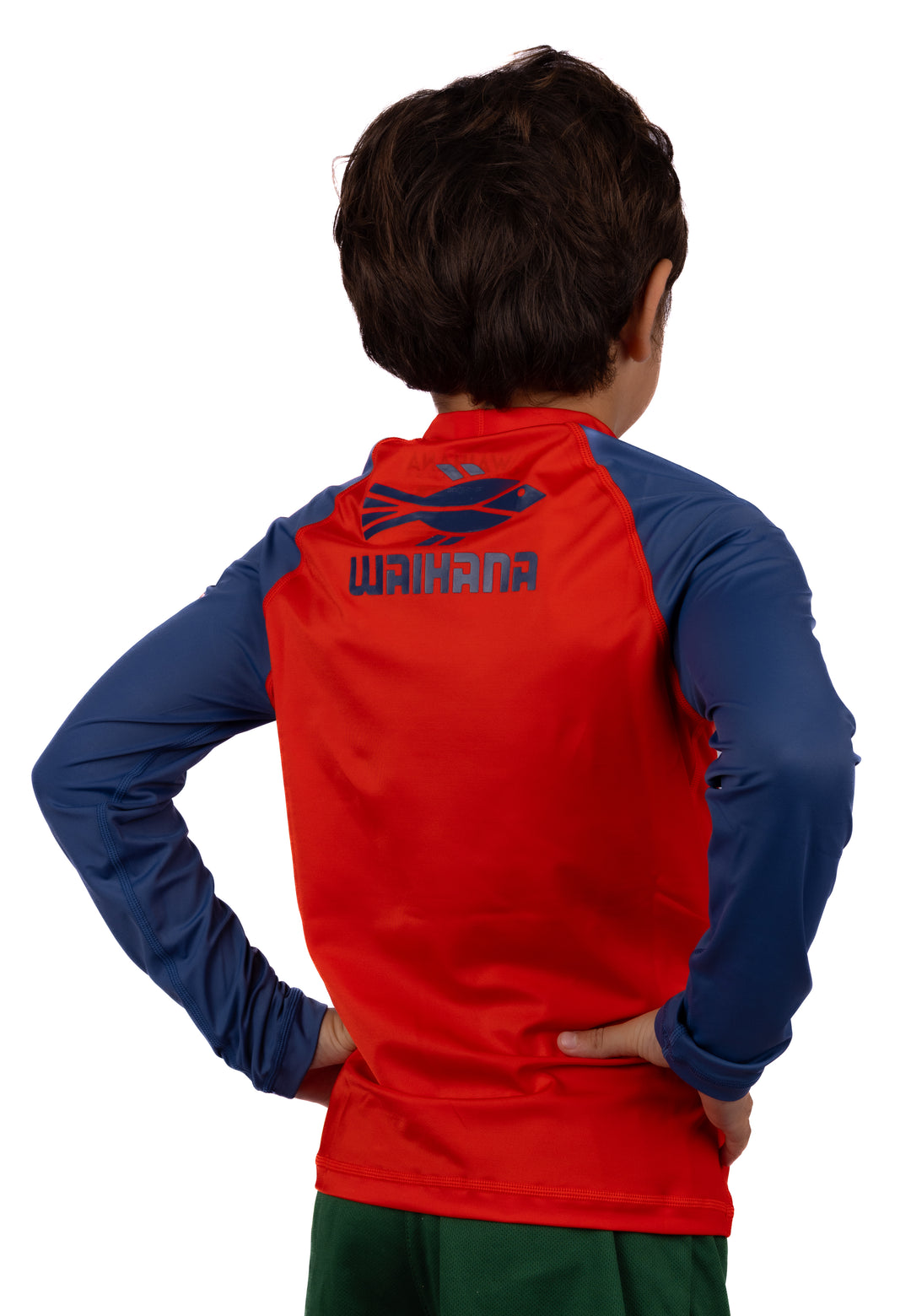 Rashguard de manga larga rojo para niños