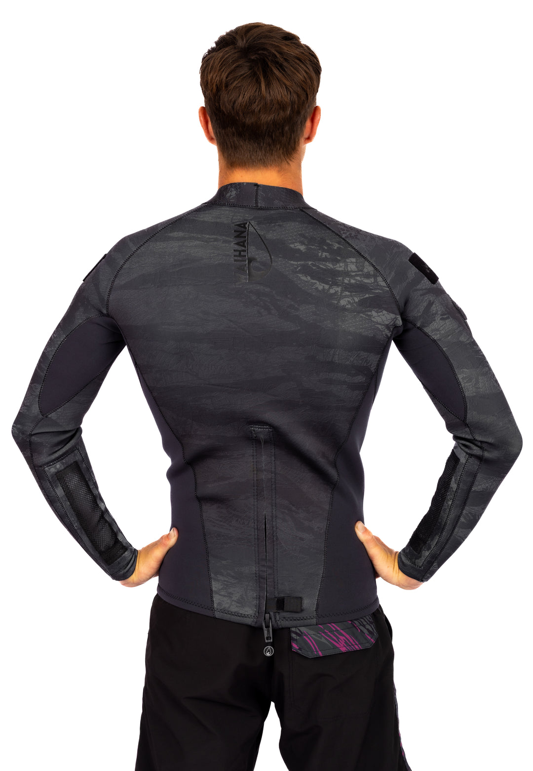 Top de surf Tropicam negro con cremallera trasera para hombre