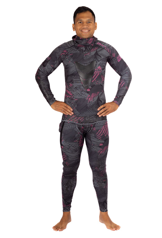 Traje de neopreno rosa para pesca submarina Fishbone de 1,5 mm para hombre