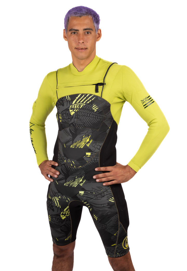 Traje de primavera de impacto con diseño de espina de pescado color lima para hombre