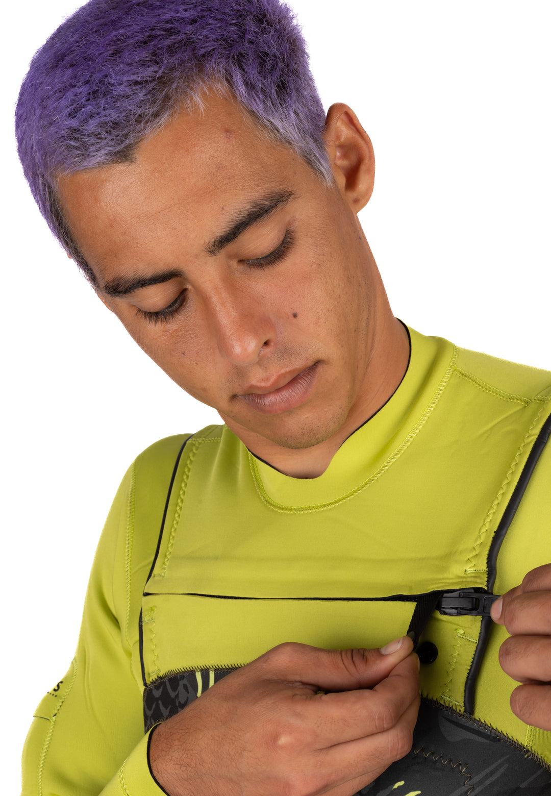 Traje de primavera de impacto con diseño de espina de pescado color lima para hombre