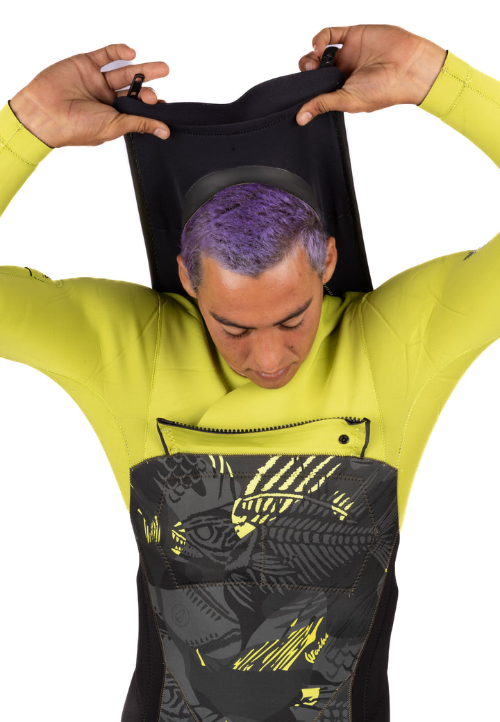 Traje de primavera de impacto con diseño de espina de pescado color lima para hombre