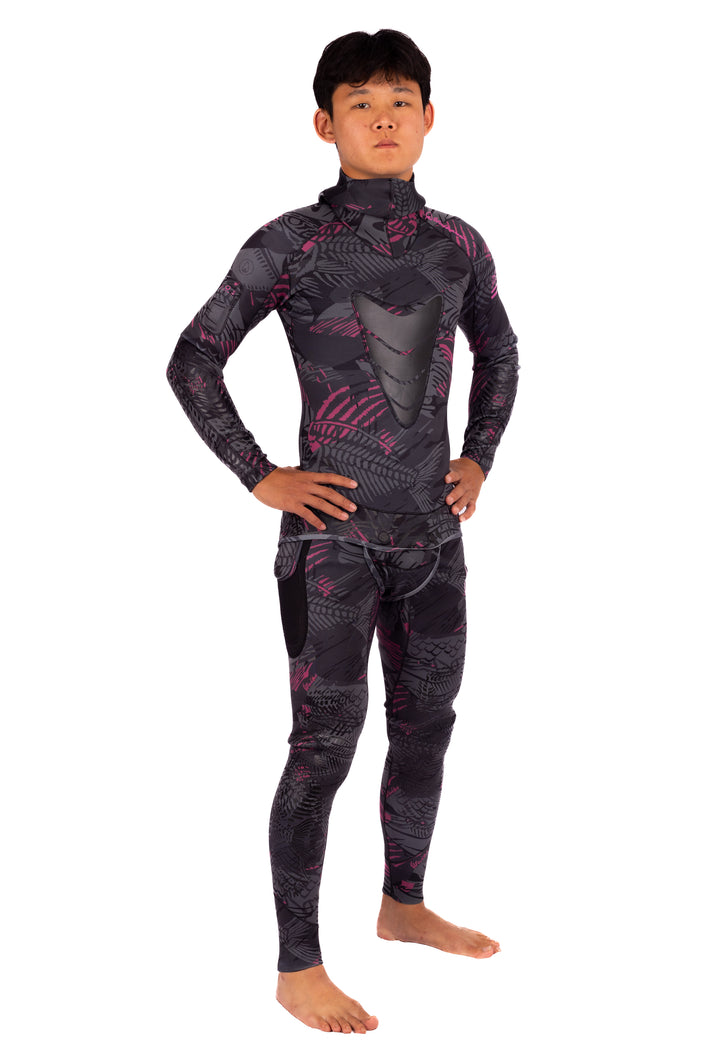 Traje de neopreno rosa para pesca submarina Fishbone de 1,5 mm para hombre