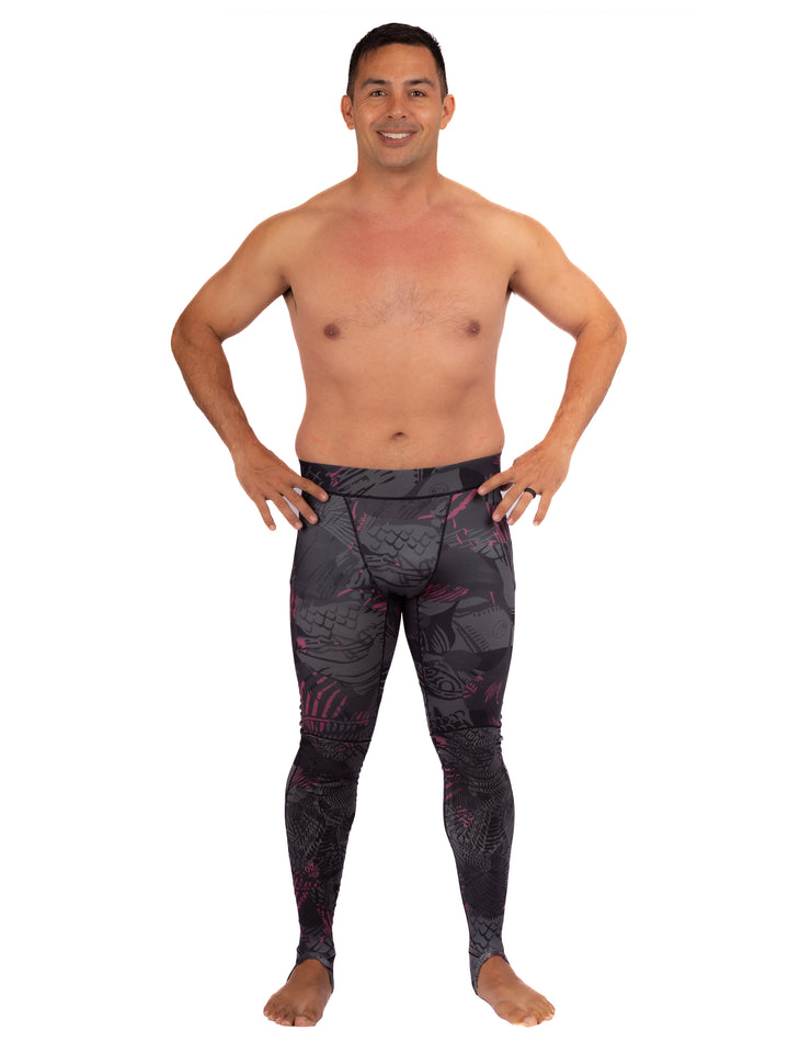 Leggings de lycra de espina de pescado rosa